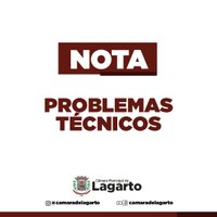 Problemas técnicos durante a transmissão da Sessão Ordinária