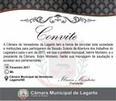 CONVITE: Sessão Solene de abertura dos trabalhos do Legislativo para o ano de 2017 CONVITE: Sessão Solene de abertura dos trabalhos do Legislativo para o ano de 2017